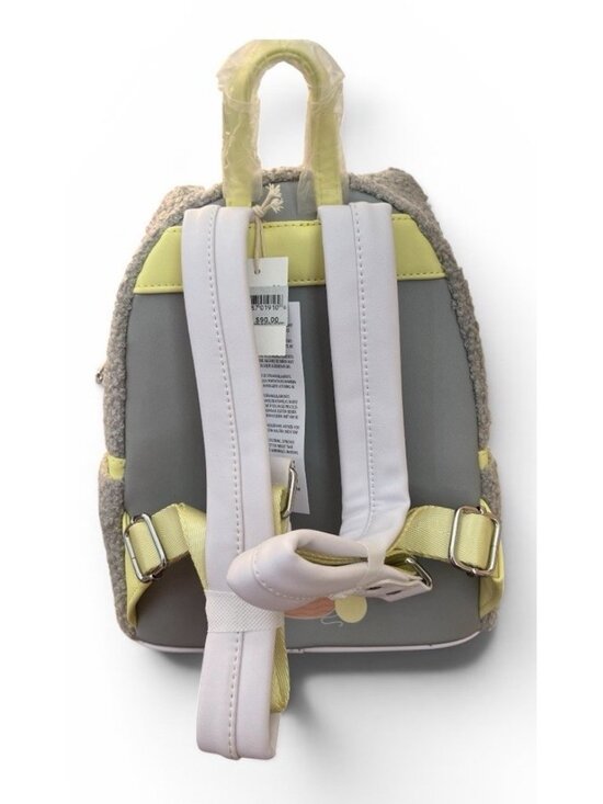 Loungefly Disney Figaro Cat Mini Backpack Pinocchio Fuzzy Sherpa Gray Kitten NWT